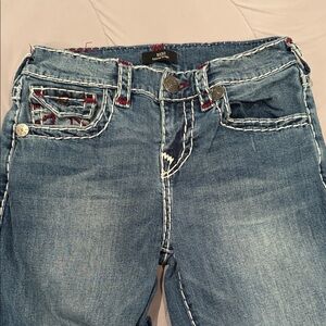True Religion Women's Classic Blue Straight Leg Jeans